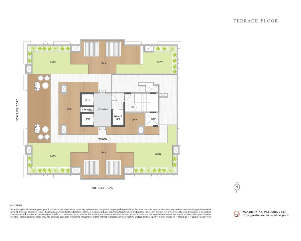 Terrace Floor Plan – Esquina Near Lokhandwala Andheri West